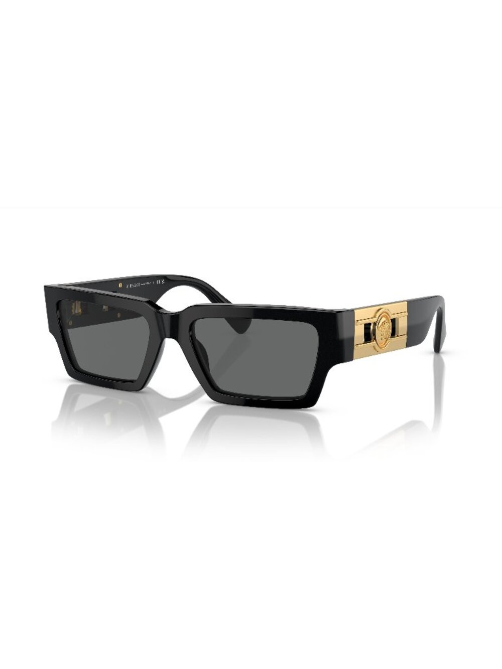 New Versace Unisex Sunglasses Black Square Grey Lens Acetate Frame VE4459 GB1 87